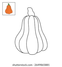 Pumpkin coloring pages for kids. Trace and color pumpkin thanksgiving. Pumpkin clipart outline vector. Thanksgiving fun activity coloring pumpkin vegetable for Kindergarten and preschool.