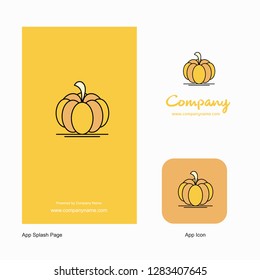 Pumpkin  Company Logo App Icon and Splash Page Design. Creative Business App Design Elements