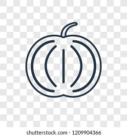 Pumpkin concept vector linear icon isolated on transparent background, Pumpkin concept transparency concept in outline style