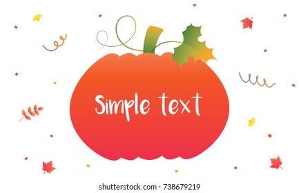 Pumpkin with confetti vector illustration, Harvest Thanksgiving.