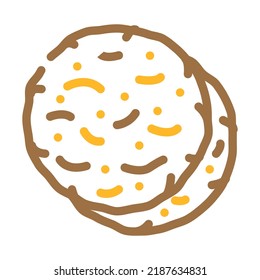 pumpkin cookies color icon vector. pumpkin cookies sign. isolated symbol illustration