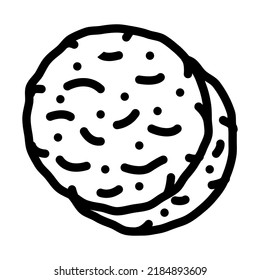 vector de icono de línea de cookies de calabaza. rótulo de galletas de calabaza. símbolo de contorno aislado ilustración negra