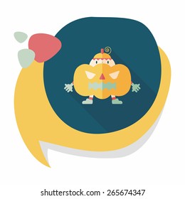 Pumpkin costume flat icon with long shadow,eps10