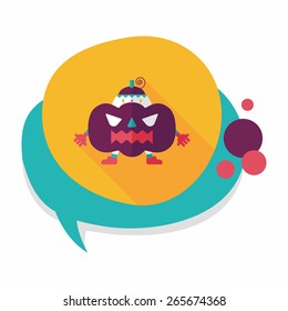 Pumpkin costume flat icon with long shadow,eps10