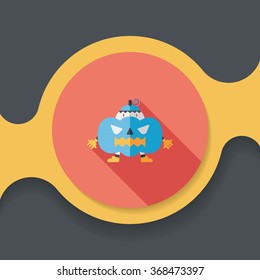 Pumpkin costume flat icon with long shadow,eps10