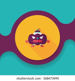 Pumpkin costume flat icon with long shadow,eps10