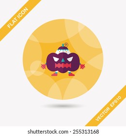 Pumpkin costume flat icon with shadow,eps10