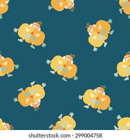 Pumpkin costume flat icon,eps10 seamless pattern background
