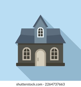 Vector plano del icono de la casa espeluznante de calabaza. Espeluznante fantasma. Mansión del miedo