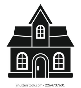 Pumpkin creepy house icon simple vector. Spooky ghost. Fear mansion