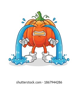 pumpkin crying illustration. character vector