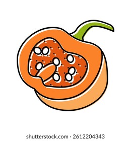 pumpkin cut piece color icon vector. pumpkin cut piece sign. isolated symbol illustration