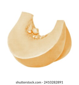 pumpkin, cut piece, isolated on white background