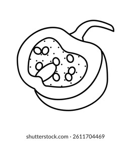 pumpkin cut piece line icon vector. pumpkin cut piece sign. isolated contour symbol black illustration