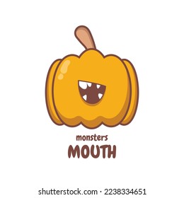 Pumpkin. Cute cartoon vegetable vector character set isolated on white