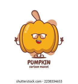 Pumpkin. Cute cartoon vegetable vector character set isolated on white