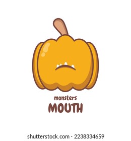 Pumpkin. Cute cartoon vegetable vector character set isolated on white