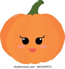 Cute Pumpkin Emoticon Stock Vector (Royalty Free) 1102535162