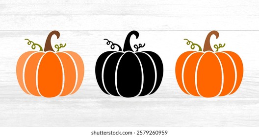 Pumpkin Cutout Bundle, Halloween and Fall-Themed , EPS Vector Stock illustration
#12