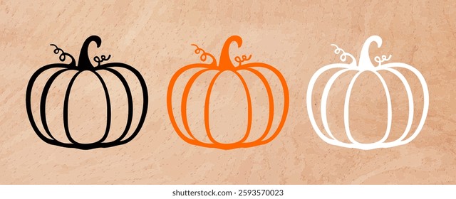 Pumpkin Cutout Outline Bundle - EPS Vector Stock illustration 
#14