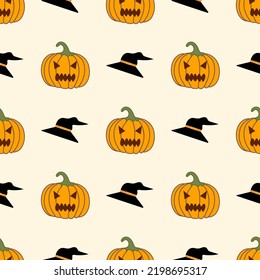 Pumpkin with cutouts for Halloween is an evil emotion. Vector isolated image for web design or textiles