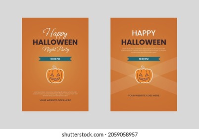 pumpkin day flyer design template. Halloween night party poster leaflet design. flyer in A4, bundle, brochure design, cover modern layout, annual report, poster