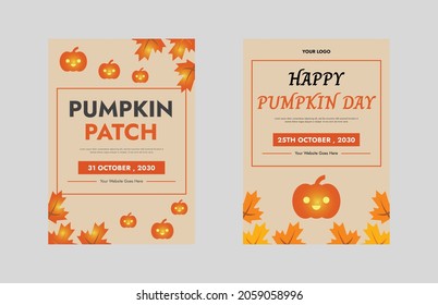 pumpkin day flyer design template. Halloween night party poster leaflet design. flyer in A4, bundle, brochure design, cover modern layout, annual report, poster