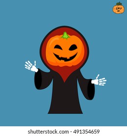 pumpkin, death, vector illustration