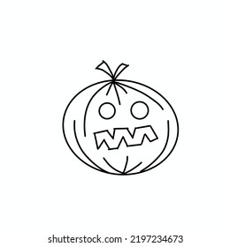 Pumpkin design for halloween in the form of a cartoon icon. outline vector