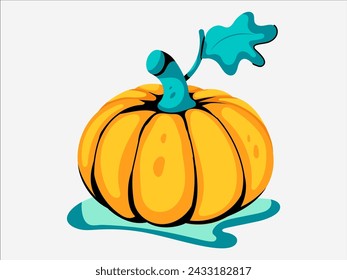 diseño de calabaza con estilo de concepto de ilustración moderna para la ilustración de etiqueta engomada agrícola de la insignia