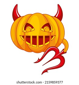 Pumpkin devil for Halloween. Cartoon vector illustration