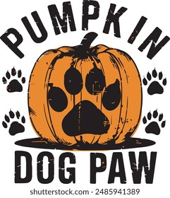 Pumpkin Dog Cat Paw t-shirt logo