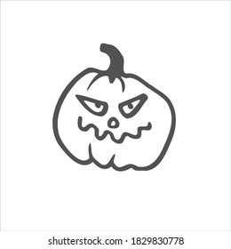 Pumpkin doodle funny Halloween Elements.Pumpkin icon