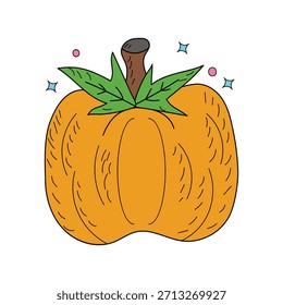 Icono de doodle de calabaza con fondo blanco Ilustración de stock de Vector