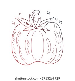 Icono de doodle de calabaza con fondo blanco Ilustración de stock de Vector