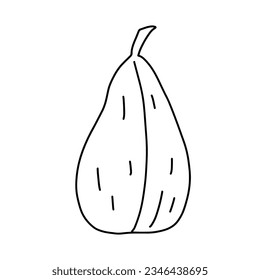 Pumpkin doodle line art. Coloring page element. Harvest Thanksgiving autumn fall. Teaching materials, coloring page element.