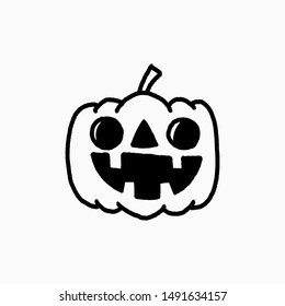 Pumpkin in Doodle Style Free Hand Drawing for Halloween Time.