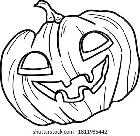 Kürbis. Doodle, Vektorgrafik. Design Elemente für Feiertage, Feiern, Geburtstag, Einladung.
