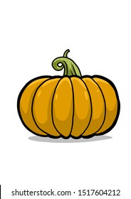 Pumpkin. Doodle. Vector illustration isolated on white background