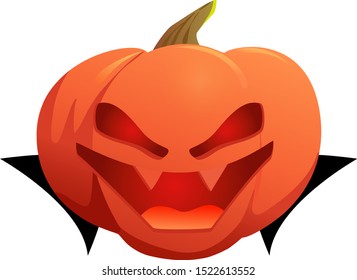 Pumpkin Dracula. Halloween. Vector illustration. EPS 10.