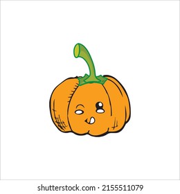Pumpkin drawing isolated cartoon  vector image