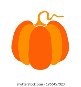 Pumpkin drawing on white background, vector illustration Halloween, an element for Thanksgiving