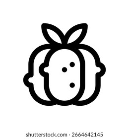 Pumpkin. Editable stroke vector icon.