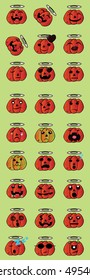 pumpkin element set for Halloween. vector illustration. pumpkin character