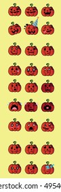 pumpkin element set for Halloween. vector illustration. pumpkin character