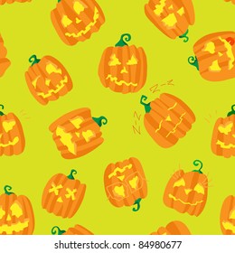 Pumpkin emotions seamless pattern vector