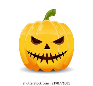 pumpkin with an evil expression 