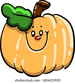 Pumpkin with eyes, illustration, vector on white background