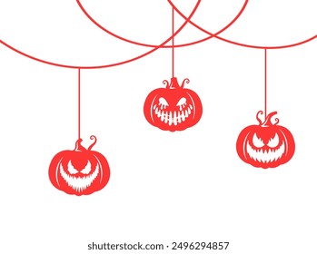 Pumpkin Face Border Halloween Background