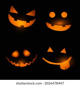 
Cara De Calabaza Con Expresión Y Fondo Negro